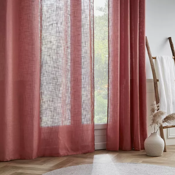 Tenda effetto lino larga (400 x 240 cm) Robin Terracotta