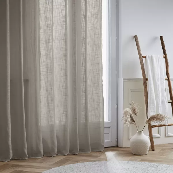 Bredt linnedeffekt gardin (400 x 240 cm) Robin Taupe