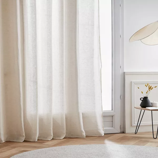 Breed gordijn met linnen effect (400 x 240 cm) Luca Beige