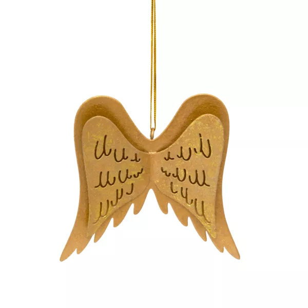 Weihnachtsanh�nger aus Metall (H11 cm) Engelsfl�gel Gold
