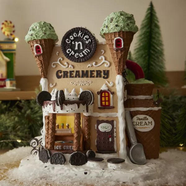 Villagio di Natale Lemax luminoso a pile Gekataio Cookies n' cream