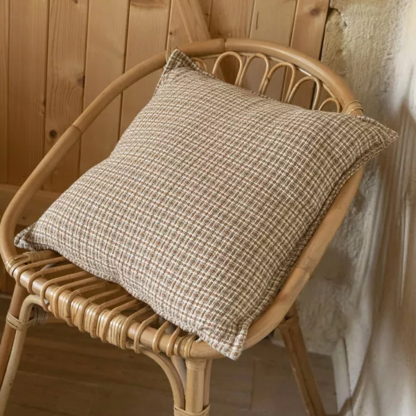 Coussin carr� coton (50 x 50 cm) Marius Marron