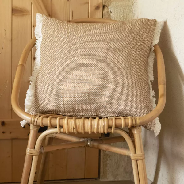 Coussin carr� coton (50 x 50 cm) Jamy Marron