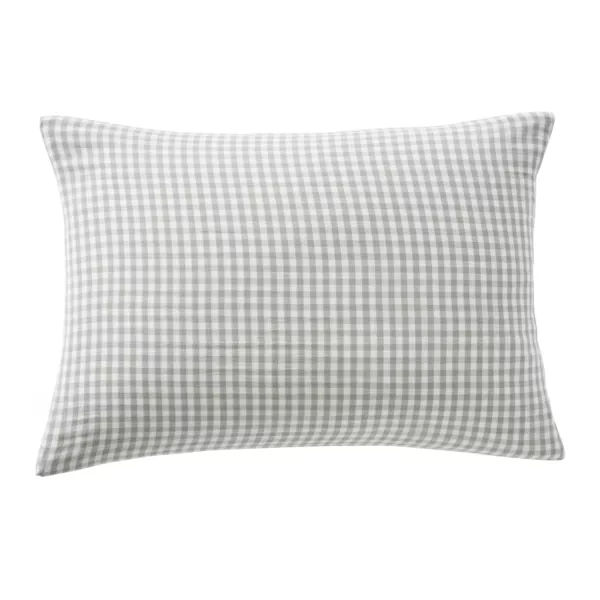 Funda de almohada rectangular en gasa de algod�n (50 x 70 cm) Ga�a vichy Verde eucalipto