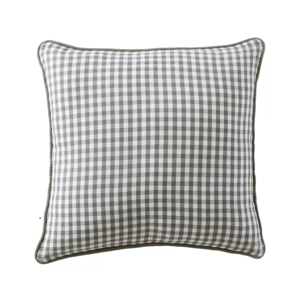 Cuscino quadrato in garza di cotone (45 x 45 cm) Gaïa vichy Verde rosmarino