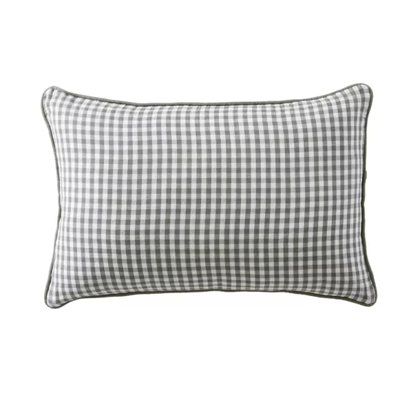 Coussin rectangulaire gaze de coton (40 x 60 cm) Ga�a vichy Vert romarin