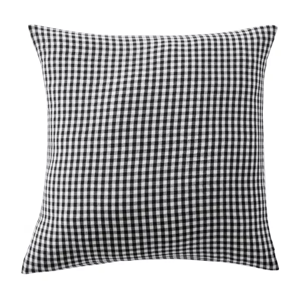 Quadratischer Kopfkissenbezug Musselin (60 x 60 cm) Ga�a vichy Schwarz