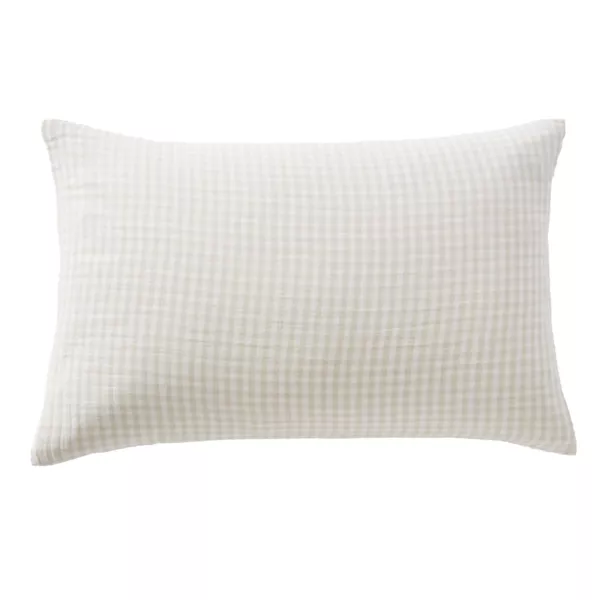 Federa per cuscino rettangolare in garza di cotone (50 x 70 cm) Ga�a vichy Beige
