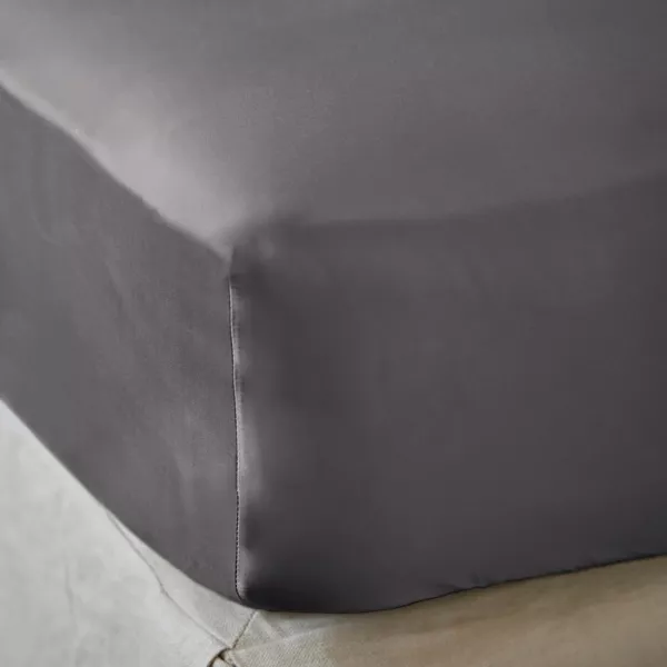 Lenzuola con angoli in raso di bamb� (160 x 200 cm) Sienna Grigio granito