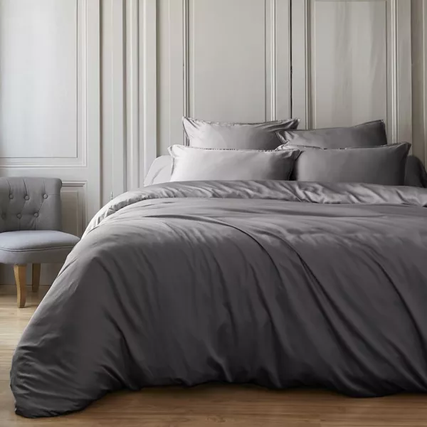 Copripiumino in raso di bamb� (140 x 200 cm) Sienna Grigio granito