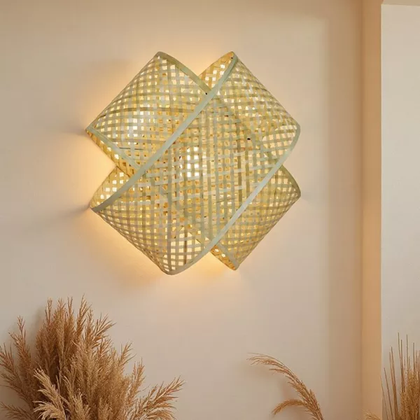 Wandleuchte aus Bambus (H40 cm) Palmaya Naturfarben