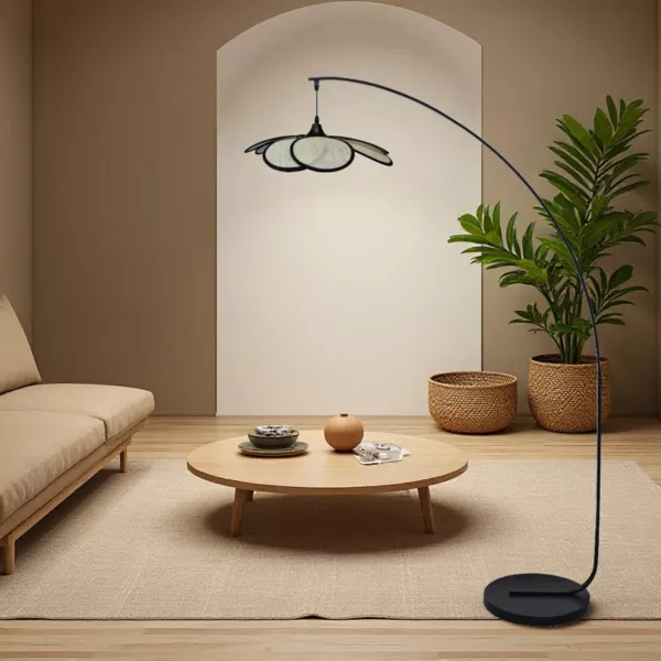 Lampadaire design p�tale (H156 cm) Teruel Noir