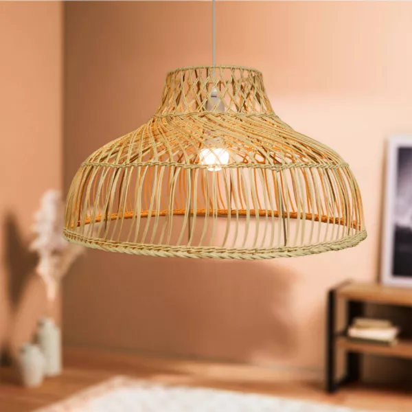 Hanglamp van geperforeerd bamboe (D60 cm) Riviera Natuurlijk