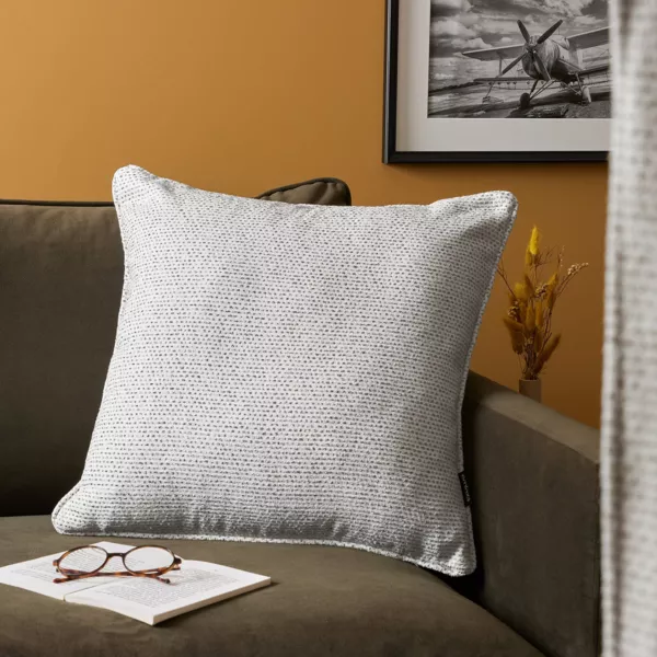 Coussin carr� tiss� (50 x 50 cm) Oscar Gris perle