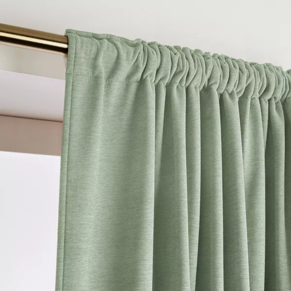 Rideau obscurcissant thermique galon fronceur (140 x 240 cm) Minuit Vert kaki