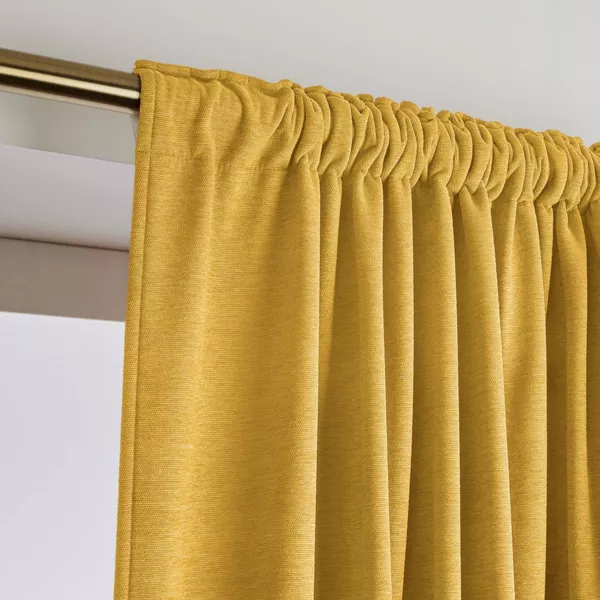 Halbverdunkelnder Thermovorhang mit Kr�uselband (140 x 240 cm) Mitternacht Ocker Gelb