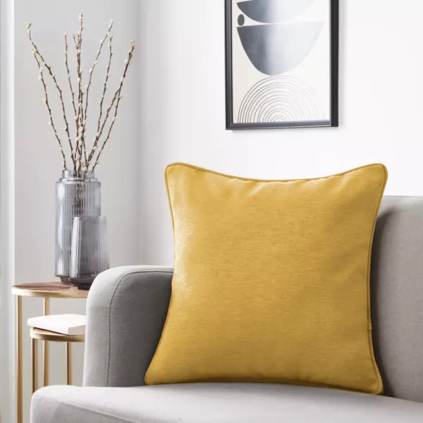 Coussin carr� (50 x 50 cm) Minuit Jaune ocre