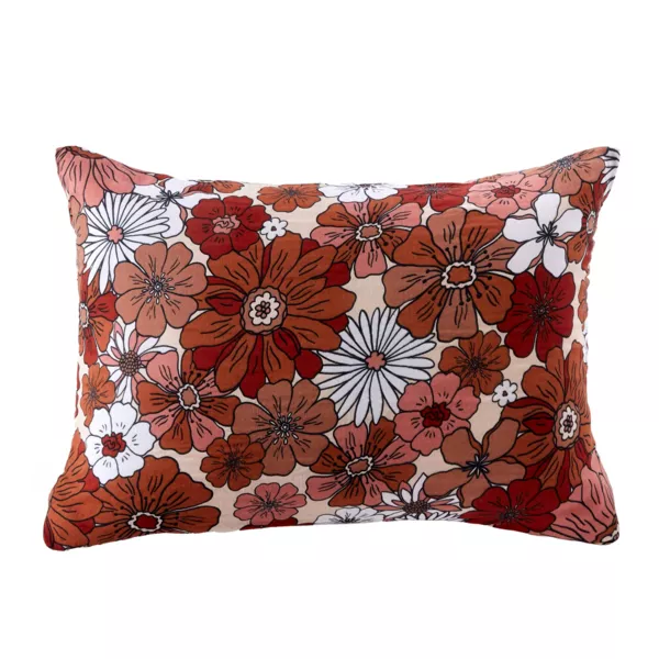 Taie d'oreiller rectangulaire gaze de coton (50 x 70 cm) Ga�a azal�e Terracotta