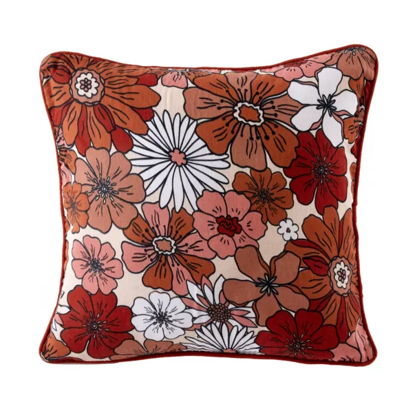 Coussin carr� gaze de coton (45 x 45 cm) Ga�a azal�e Terracotta