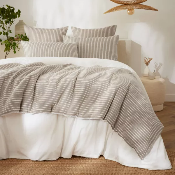 Wendebettdecke aus strukturierter Baumwolle und Perkal (90 x 220 cm) Alice Cremewei�