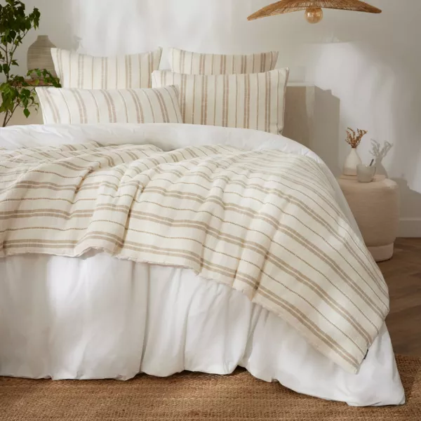 Reversibel dyne i tekstureret bomuld og percale (90 x 220 cm) Alice Ficelle