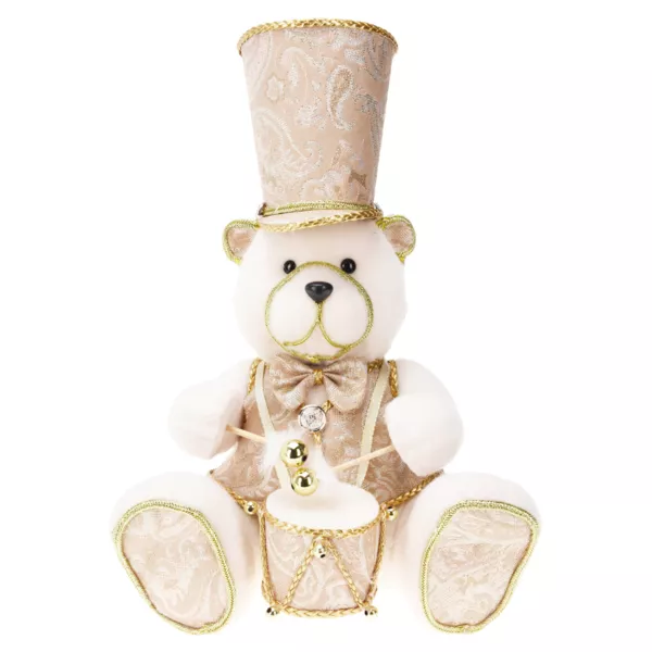 Orso di Natale decorativo (H33 cm) Maestoso musicista Oro