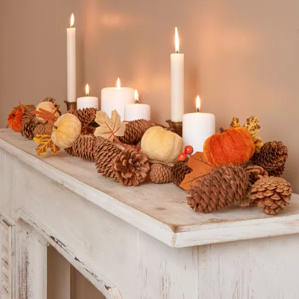 Guirnalda de pi�a (150 cm) Calabaza de terciopelo Naranja