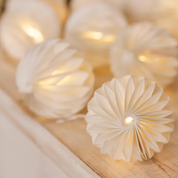Guirnalda luminosa a pilas 2,25 m 10 LED Linterna de papel magn�tico Blanco c�lido