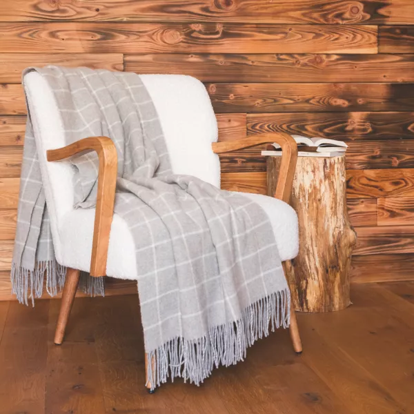 Plaid laine et cachemire (140 x 200 cm) Camille Gris