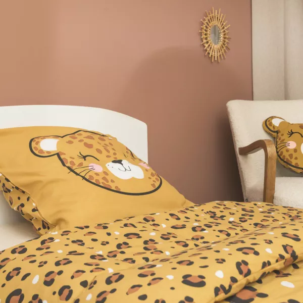 Housse de couette et une taie enfant coton (140 x 200 cm) Lola Caramel