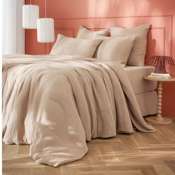 Bettbezug aus Vierfach-Musselin (260 x 240 cm) Victoria x Ga�a Hellbraun