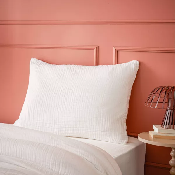Federa quadrupla garza di cotone (50 x 70 cm) Victoria x Ga�a Bianco Chantilly