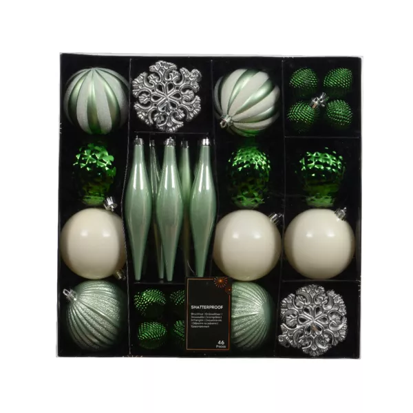 Kit de decoraci�n de �rbol de Navidad Christmas Verde matcha y blanco lana