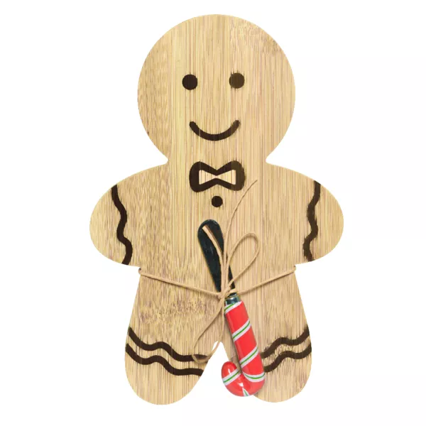 Tagliere in legno e coltello Pan di zenzero Naturale
