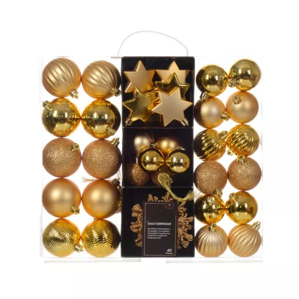 Kit de decoraci�n de �rbol de Navidad (40 piezas) Cristal Oro