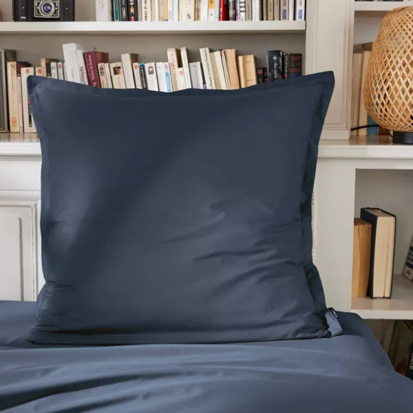 Taie d'oreiller carr�e percale de coton (65 x 65 cm) Cali Bleu marine