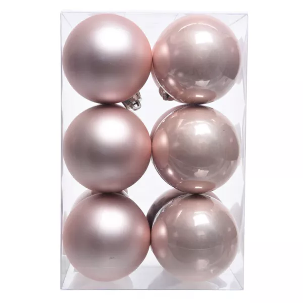 Confezione di 12 palline di Natale (D60 mm) Alpine Rosa cipria