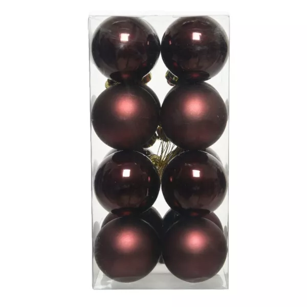 Lot de 16 boules de No�l (D40 mm) Alpine Acajou