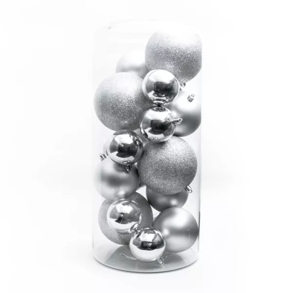 Lote de 20 bolas de Navidad  surtido New Alpine Plata