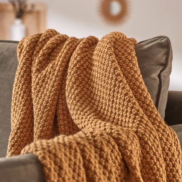 Plaid tricot (125 x 150 cm) Tessa camel