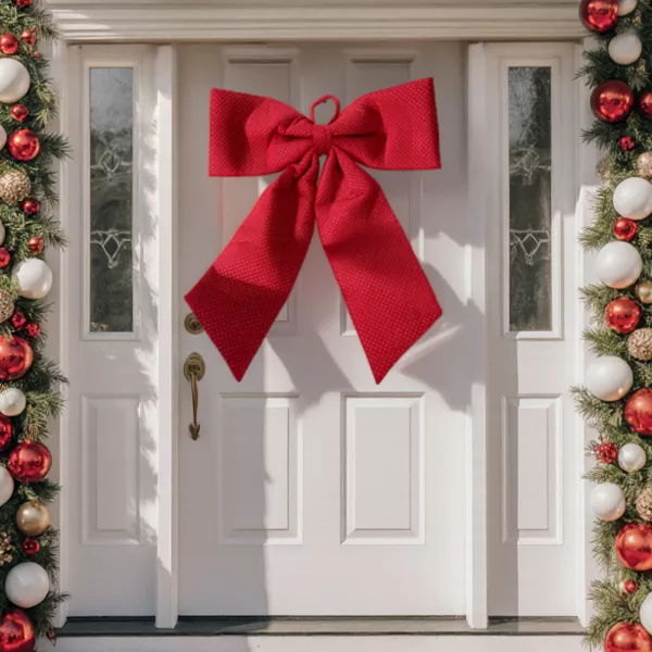 Lazo de Navidad Gigante (H80 cm) Terciopelo Rojo