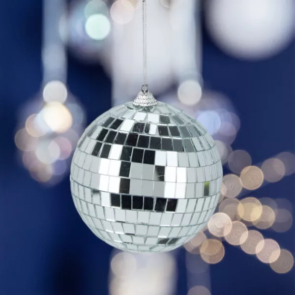 S�t med 12 julekugler (D100 mm) Night Fever S�lv