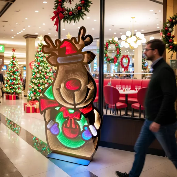 Renne de Noël lumineux Géant 1257 LED (H180 cm) Infinity Multicolore