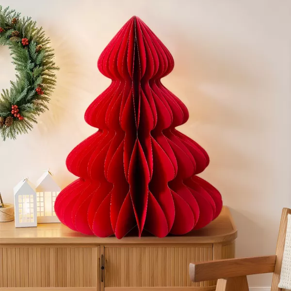 Sapin papier � poser (H90 cm) Fermeture Magn�tique Rouge