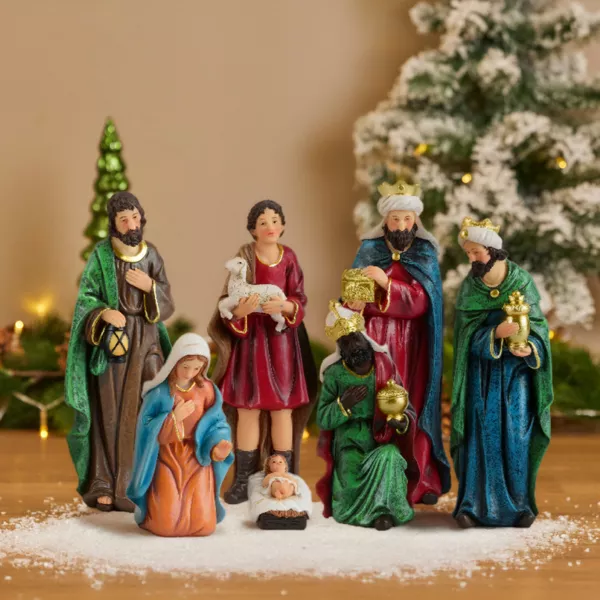 Lot de 7 santons (Hauteur 25 cm) d'Achille
