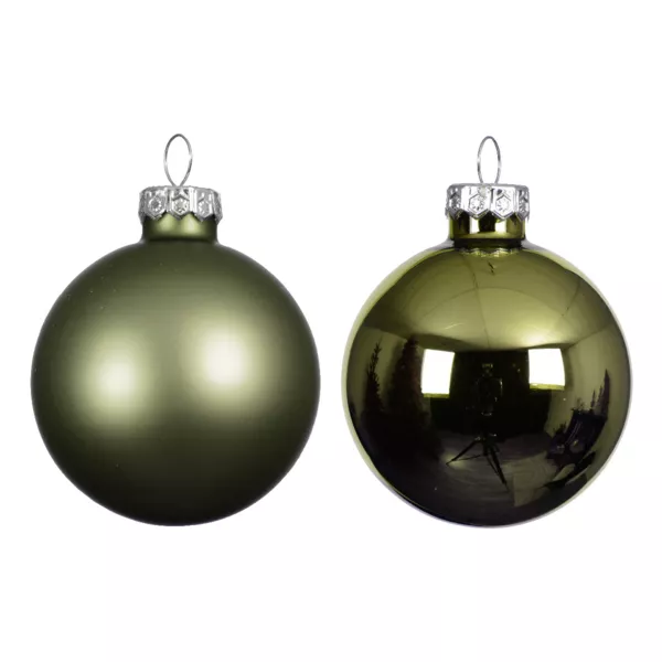 Set von 6 Weihnachtskugeln aus Glas (D80 mm) Boreal Rosmaringr�n