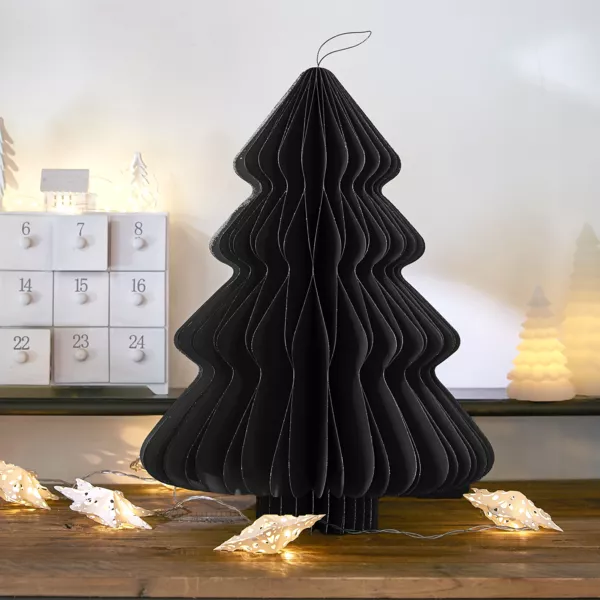 Papirjuletr� til oph�ngning (H40 cm) med magnetisk lukning, sort