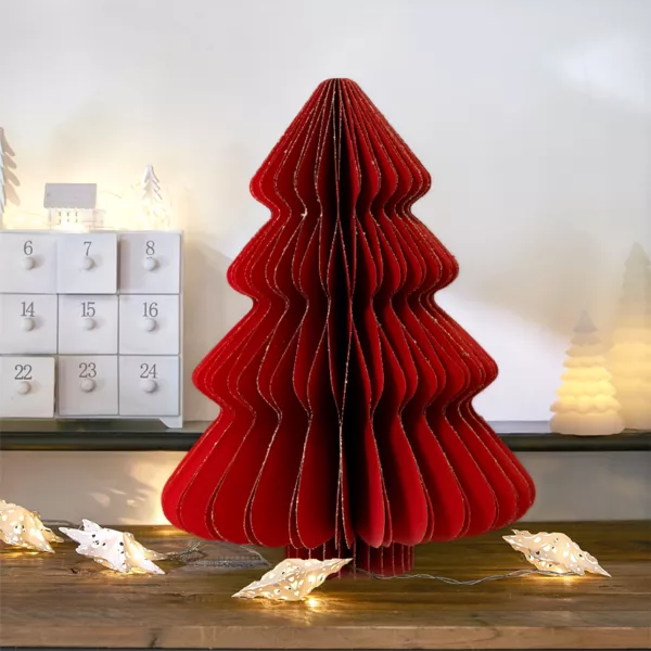 Papierbaum zum Aufh�ngen (H40 cm) mit magnetischem Verschluss Rot