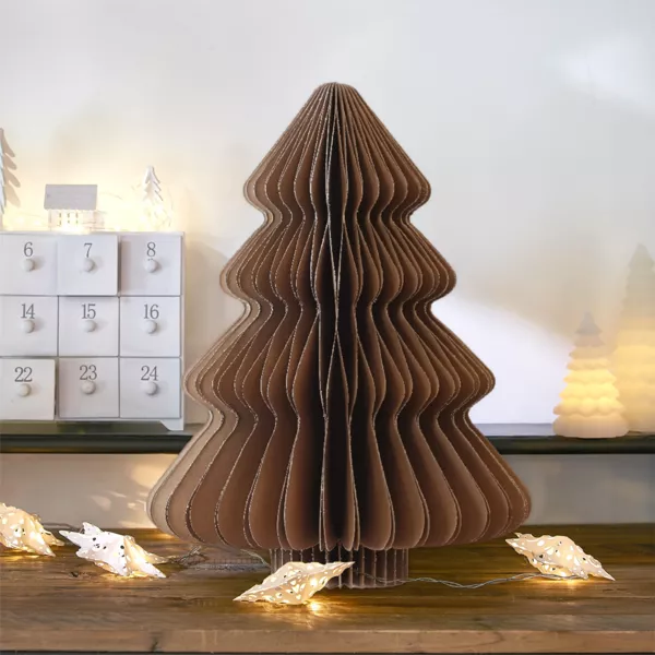 �rbol de papel para colgar (H40 cm) Cierre Magn�tico Marr�n
