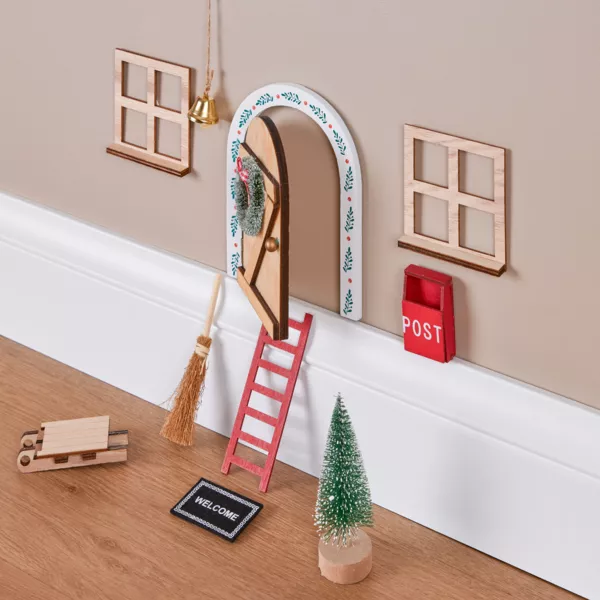 Lote de 10 accesorios decorativos de madera (H17 cm) Country House Multicolor